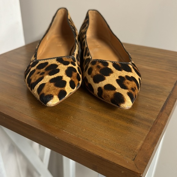 J. Crew Leopard Print Calf Hair Pointed Flats Size 7 - Picture 7 of 8